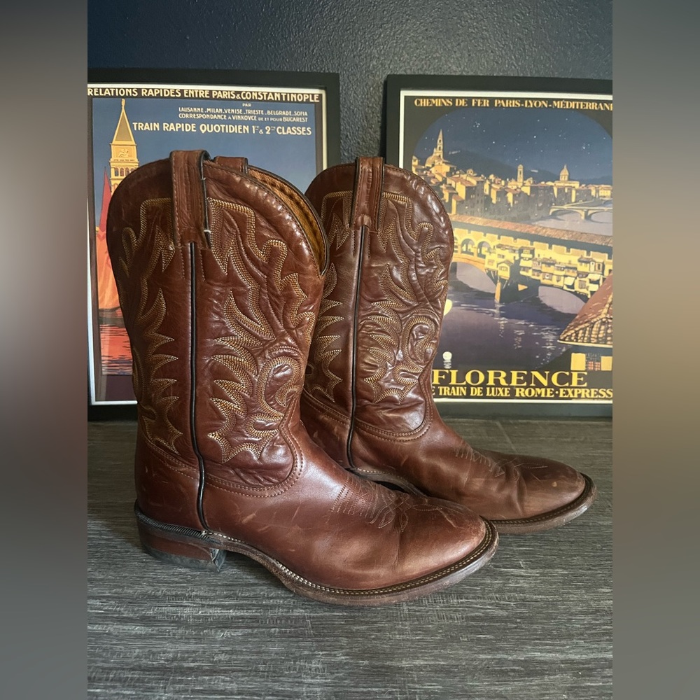 VINTAGE Men’s Cowboy Boots. Genuine leather, made in the USA.